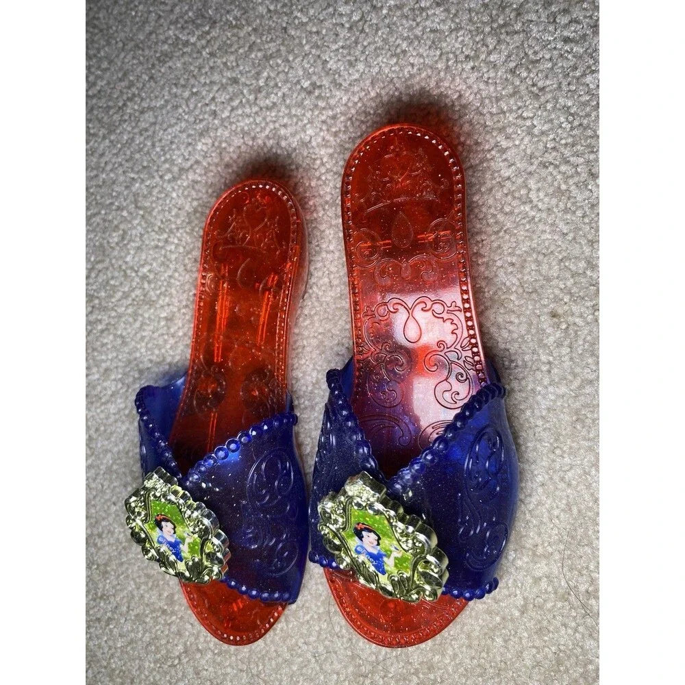 Disney Princess Snow White Dress Up Shoes Jakks Pacific Blue Red Glitter - Picture 4 of 7